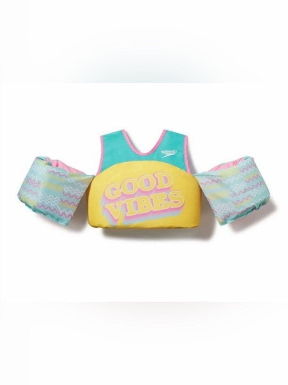 Speedo Kids‎ Yellow & Aqua "Good Vibes" Swim Vest with Matching Arm Bands